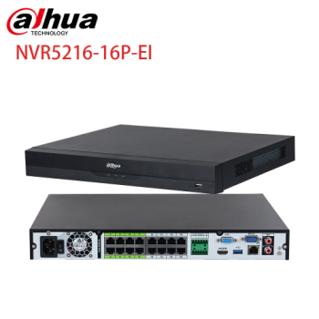 DAHUA  NVR5216-16P-EI, 16Kanal POE, 32Mpix, H265+, 2 HDD Desteği, 1080P Kayıt, 384Mbps Bant Genişliği, NVR