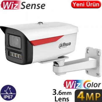 DAHUA  IPC-HFW2449M-S-B-PRO,  4Mpix, WizColor, 3,6mm Lens, H265+, 30Mt Gece Görüşü, IP67, Dahili Mikrofon, PoE Bullet IP Kamera