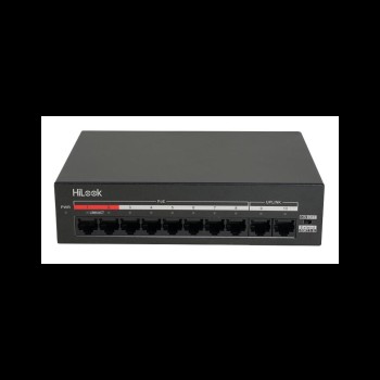 HILOOK NS-0110MP-60, 8 Port, Megabit, PoE 60W, 2 Port Megabit Uplink, Yönetilemez, Masaüstü Switch