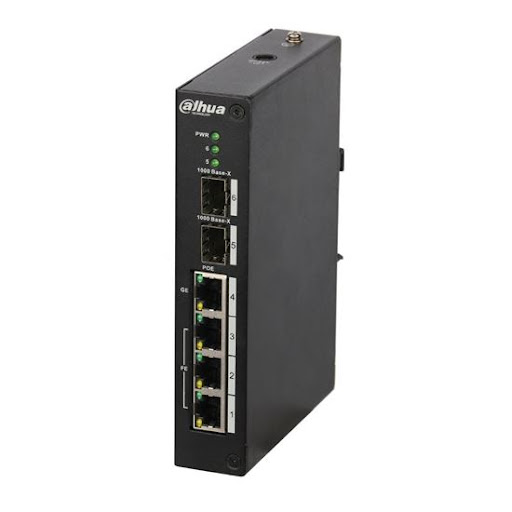 DAHUA PFS3206-4P-96, 3 Port, Megabit, Poe 30W, 1 Port Gigabit PoE 60W, 2 Port Gigabit SFP, Endüstriyel, Yönetilemez, Masaüstü Switch