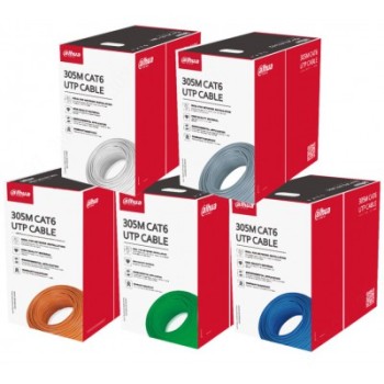 DAHUA DH-PFM923I-6UN-C, CAT6 305m, 24AWG 0.53mm, UTP, %100 Bakır, LSZH Halogen Free Kablo, Mavi Renk