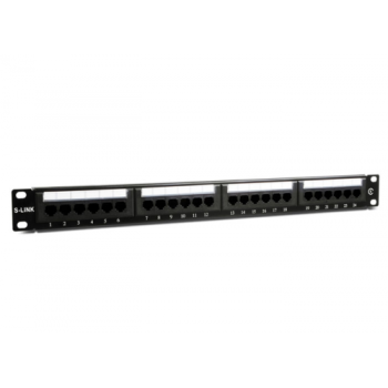 S-LINK SL-F624 Cat6 Patch Panel, 24-Port, UTP, 1U