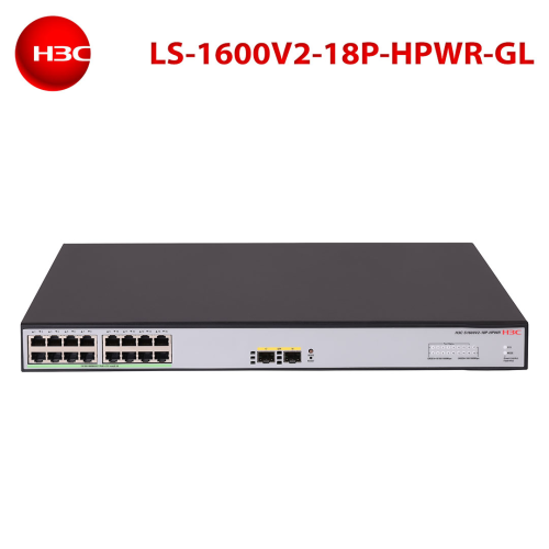 H3C S1600V2-18P-HPWR, 16 Port, GigaBit, PoE 240W, L2, 2 Port GigaBit SFP, Web Yönetilebilir, Masaüstü Switch