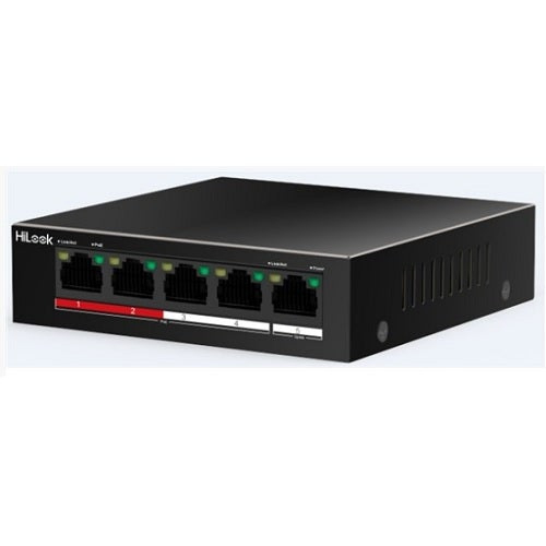 HILOOK NS-0105P-35(B), 4 Port, Megabit, PoE 35W, 1 Port Megabit Uplink, Long Range 250Metre, Yönetilemez, Masaüstü Switch