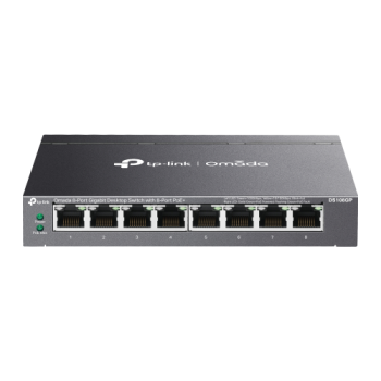 OMADA DS108GP, 8 Port Gigabit,  8 Port Gigabit PoE+, 65W, Yönetilemez, Masaüstü/Vesa Metal Kasa Sessiz Switch