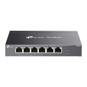 OMADA DS106P, 6 Port Megabit,  4 Port Megabit PoE+, 67W, Yönetilemez, Masaüstü Metal Kasa Sessiz Switch
