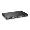 ZyXEL GS1900-48HP V2, 48 Port, Gigabit, 24 Port PoE 170W, 2 Port GigaBit SFP, Yönetilebilir, Rackmount Switch