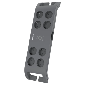 PHILIPS SPN3180A/62, 8 Soket, Akım Korumalı Priz, 2400 Joules, 2Mt Kablo, (Gri)