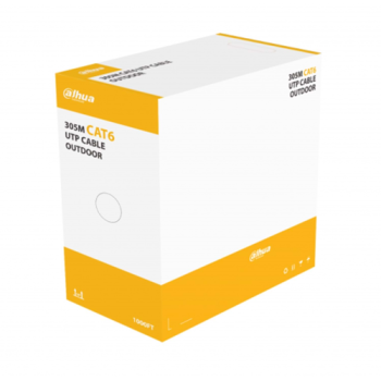 DAHUA DH-PFM920-6UN, CAT6 305m, 24AWG 0.53mm, UTP, %100 Bakır, OutDoor, Polietilen, Kablo, Siyah Renk