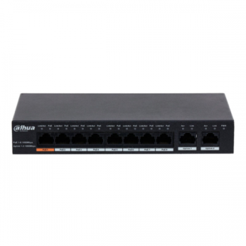 DAHUA PFS3010-8GT-96, 8 Port, GigaBit, PoE 96W, 2 Port GigaBit Uplink, Yönetilemez, Masaüstü Switch