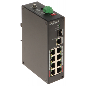 DAHUA PFS3110-8ET-96-V2, 8 Port, Megabit, PoE 96W, 1 Port Gigabit Uplink, 1 Port Gigabit SFP, Yönetilemez, Masaüstü Switch