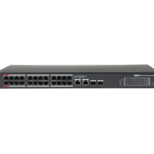 DAHUA PFS3228-24GT-360, 24 Port, GigaBit, PoE 360W, 2 Port GigaBit Uplink, 2 Port GigaBit Combo SFP, Rack Mount Switch