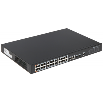 DAHUA PFS4226-24ET-240-V3, 24 Port, MegaBit, PoE 240W, 2 Port GigaBit Uplink, 2 Port GigaBit Combo SFP, Yönetilebilir, Rack Mount Switch