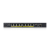ZyXEL GS1100-10HP, 8 Port, Gigabit, PoE 130W, 2 Port GigaBit SFP, Yönetilemez, Masaüstü Switch