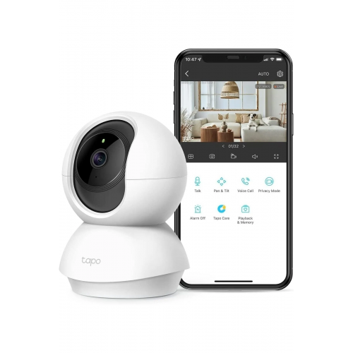 TP-LINK Tapo C210, 3,0Mpix, İç ve Dış Mekan, WiFi,  9Mt. Gece Görüşü, 360 Dönüş, Dikey ve Yatay Hareket, İki Yönlü Ses Güvenlik Kamerası