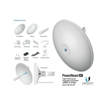 UBIQUITI PBE-5AC-500, PowerBeam, 5Ghz, 450Mbps, 27dBi Anten, Dış Ortam Access Point