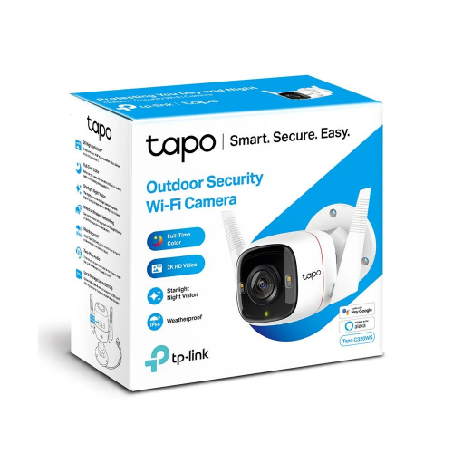 TP-LINK Tapo C320WS, 2K QHD, Dış Mekan, IP66, WiFi, Renkli Gece Görüşü, İki Yönlü Ses Güvenlik Kamerası