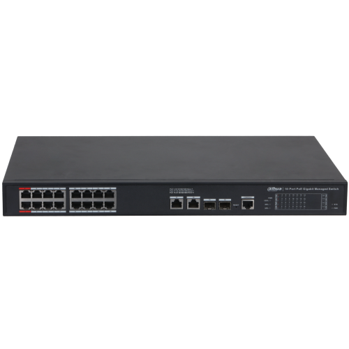 DAHUA S4220-16GT-240, 16 Port, Gigabit, PoE 240W, 2 Port Gigabit Uplink, 2 Port SFP Gigabit Combo, Longe Range 250Mt, Cloud Yönetilebilir, Switch