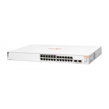 HP Aruba Instant On, JL813A, 1830-24G, 24Port, GigaBit, 12 Port PoE 195W, 2 Port Gigabit SFP, Yönetilebilir, Rack Mount Switch