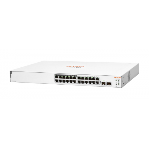 HP Aruba Instant On, JL813A, 1830-24G, 24Port, GigaBit, 12 Port PoE 195W, 2 Port Gigabit SFP, Yönetilebilir, Rack Mount Switch