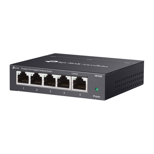 OMADA DS105G, 5 Port Gigabit,  Yönetilemez, Masaüstü/Vesa Metal Kasa Sessiz Switch