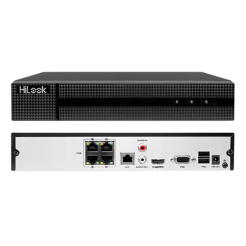 HILOOK NVR-104MH-C/4P, 4Kanal PoE, 8Mpix, H265+, 1 HDD Desteği, 1080P Kayıt, 80Mbps Bant Genişliği, NVR