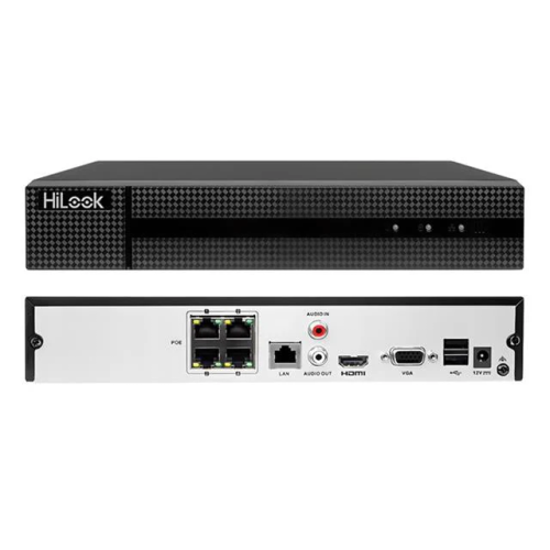 HILOOK NVR-104MH-C/4P, 4Kanal PoE, 8Mpix, H265+, 1 HDD Desteği, 1080P Kayıt, 80Mbps Bant Genişliği, NVR
