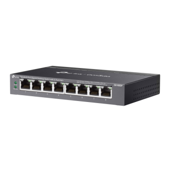 OMADA DS108GP, 8 Port Gigabit,  8 Port Gigabit PoE+, 65W, Yönetilemez, Masaüstü/Vesa Metal Kasa Sessiz Switch