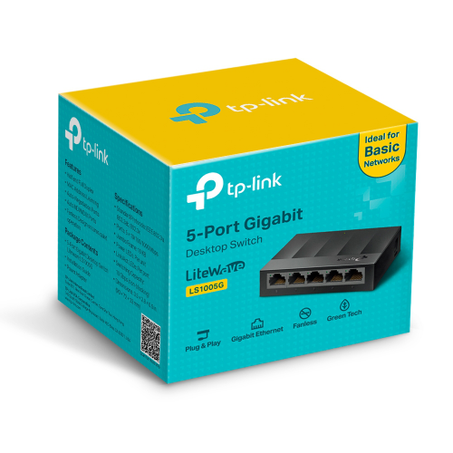 TP-LINK LS1005G, Green Tech, 5Port, GigaBit, Yönetilemez, Masaüstü Switch