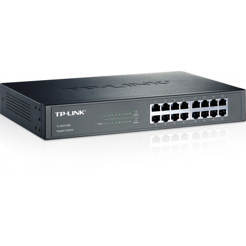 TP-LINK TL-SG1016D, 16 Port, GigaBit, Yönetilemez, Metal Kasa, Rackmount Switch