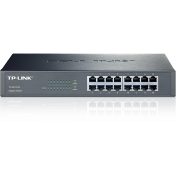 TP-LINK TL-SG1016D, 16 Port, GigaBit, Yönetilemez, Metal Kasa, Rackmount Switch