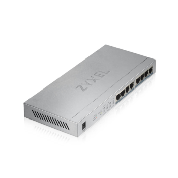 ZyXEL GS1008HP, 8 Port, GigaBit, PoE 60W, Yönetilemez, Masaüstü Switch