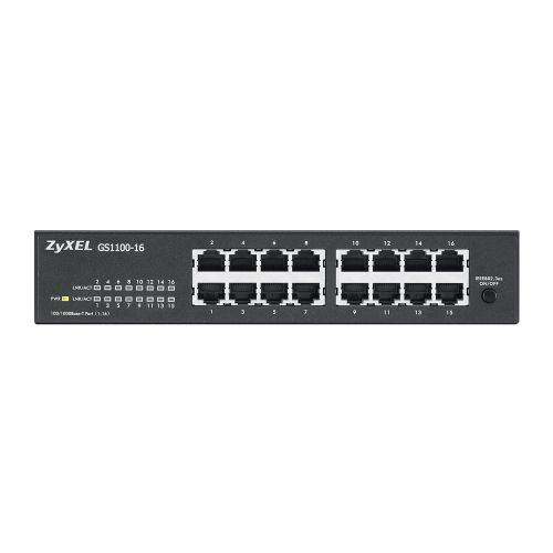 ZyXEL GS1100-16 V3, 16 Port, GigaBit, Yönetilemez, Masaüstü Switch