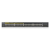 ZyXEL GS1900-48HP V2, 48 Port, Gigabit, 24 Port PoE 170W, 2 Port GigaBit SFP, Yönetilebilir, Rackmount Switch