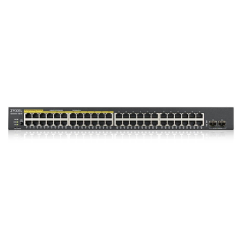 ZyXEL GS1900-48HP V2, 48 Port, Gigabit, 24 Port PoE 170W, 2 Port GigaBit SFP, Yönetilebilir, Rackmount Switch