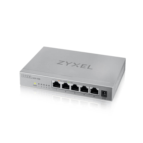 ZyXEL MG-105, 5 Port, GigaBit, Metal Kasa, Yönetilemez, Masaüstü Switch