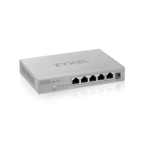 ZyXEL MG-105, 5 Port, GigaBit, Metal Kasa, Yönetilemez, Masaüstü Switch