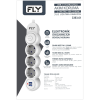 FLY 3393-01, 3 Soket, 2 USB, Akım Korumalı Priz, 2.1A, Anahtarlı, 2Mt Kablo, (Beyaz)