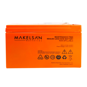 MAKELSAN 12V 9Ah, Bakımsız, Kuru Akü. UPS için Uygundur.