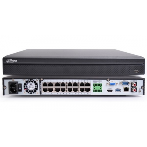DAHUA  NVR4216-16P-4KS3, 16Kanal PoE, 8Mpix, H265+, 2 HDD Desteği, 1080P Kayıt, 240Mbps Bant Genişliği, NVR